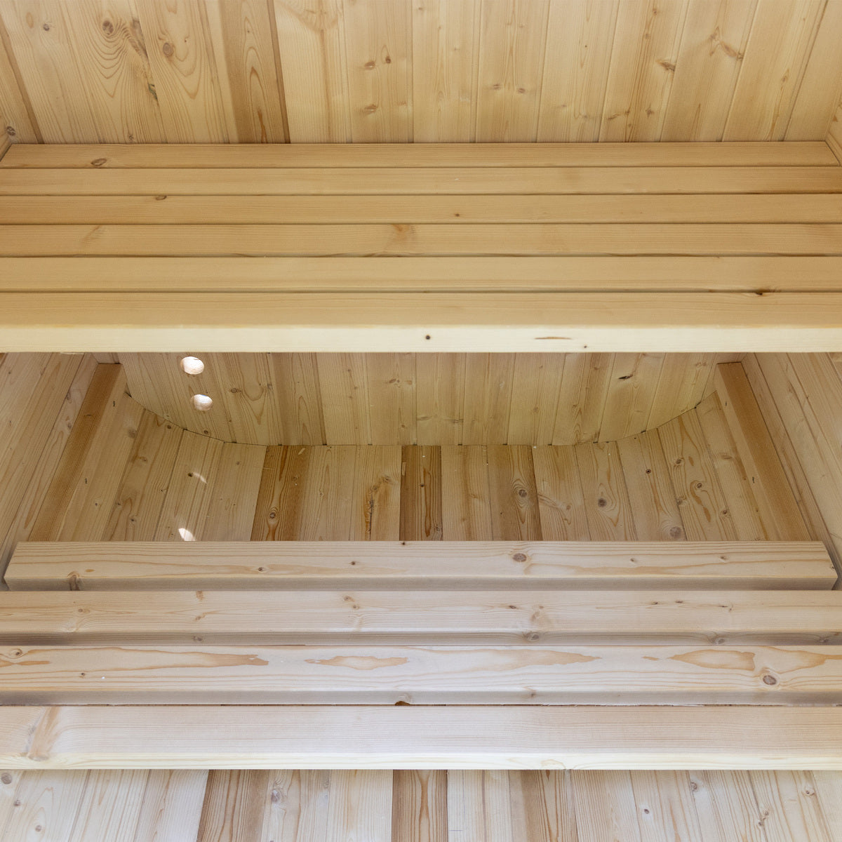 Auris One outdoor sauna in residential backyard setting